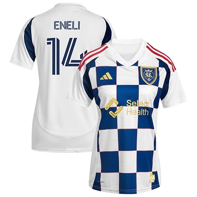 Emeka Eneli Women's adidas  White Real Salt Lake 2025 Grid City Replica Custom Jersey