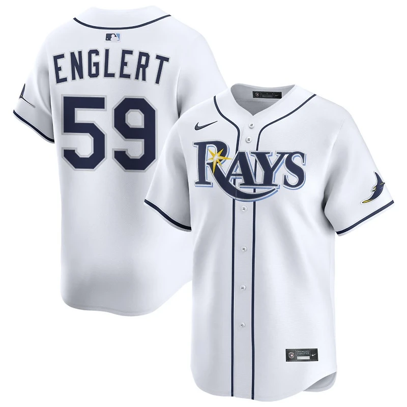 Mason Englert Youth Nike White Tampa Bay Rays Home Limited Custom Jersey