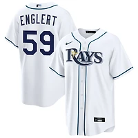 Mason Englert Men's Nike  White Tampa Bay Rays Home Custom Replica Jersey