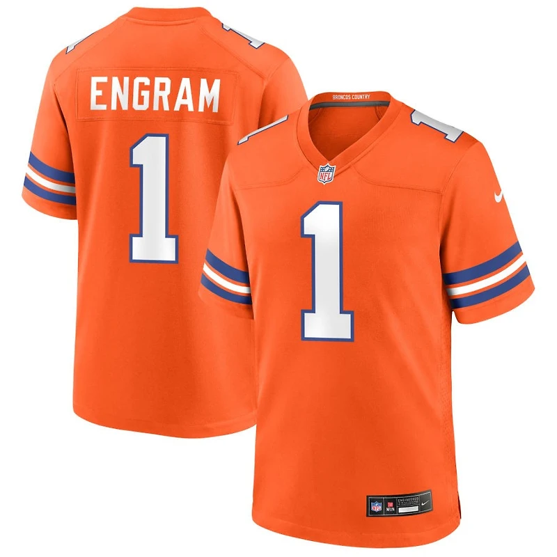 Evan Engram Men's Nike Orange Denver Broncos Mile High Collection 1977 Throwback Custom Game Jersey