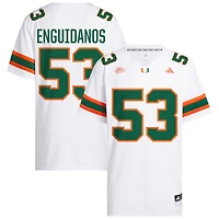 Joe Enguidanos Men's adidas  White Miami Hurricanes NIL Pick-A-Player White Premier Football Jersey