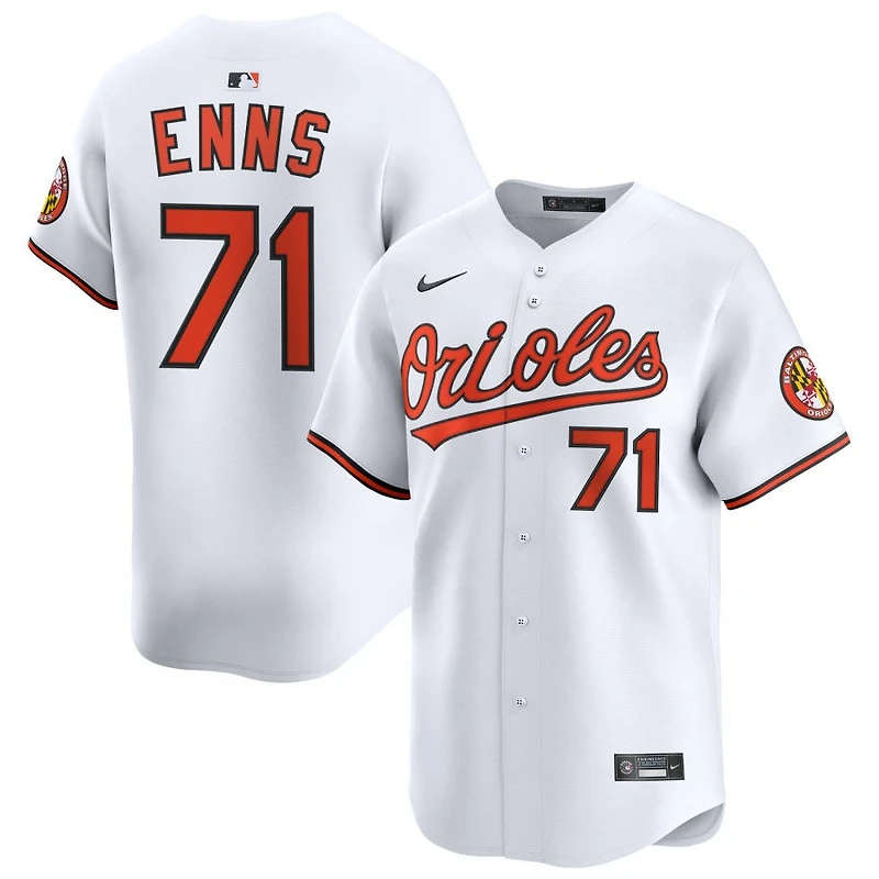 Dietrich Enns Youth Nike  White Baltimore Orioles Home Custom Limited Jersey