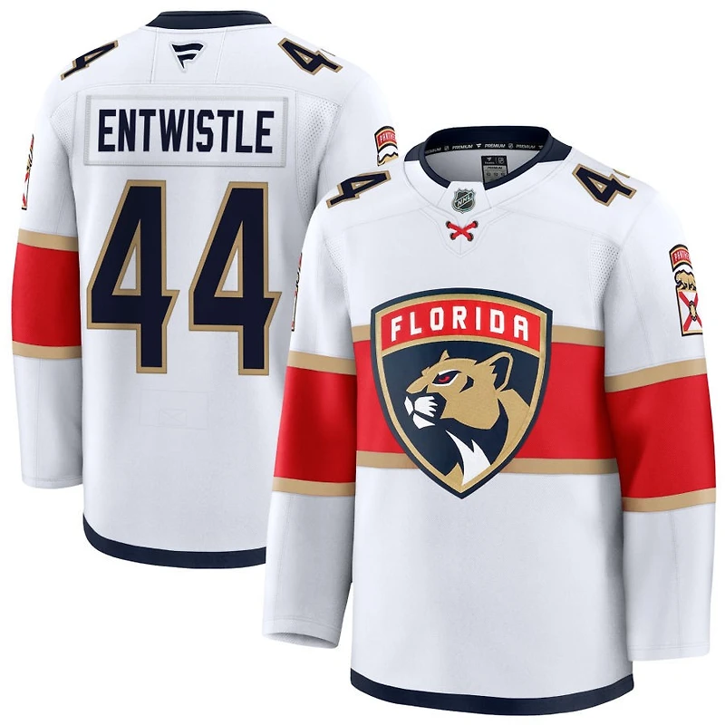 MacKenzie Entwistle Men's Fanatics White Florida Panthers Away Premium Custom Jersey