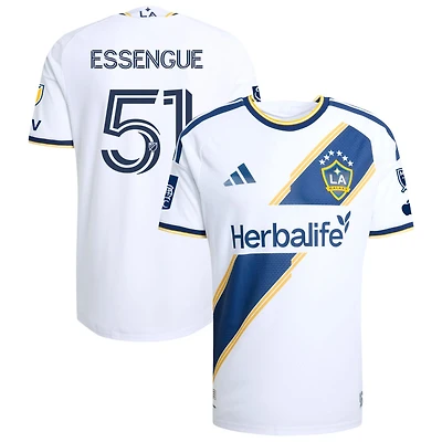 Ascel Essengue Men's adidas White LA Galaxy 2026 The VeloCITY Kit On-Field Authentic Patch Custom Jersey