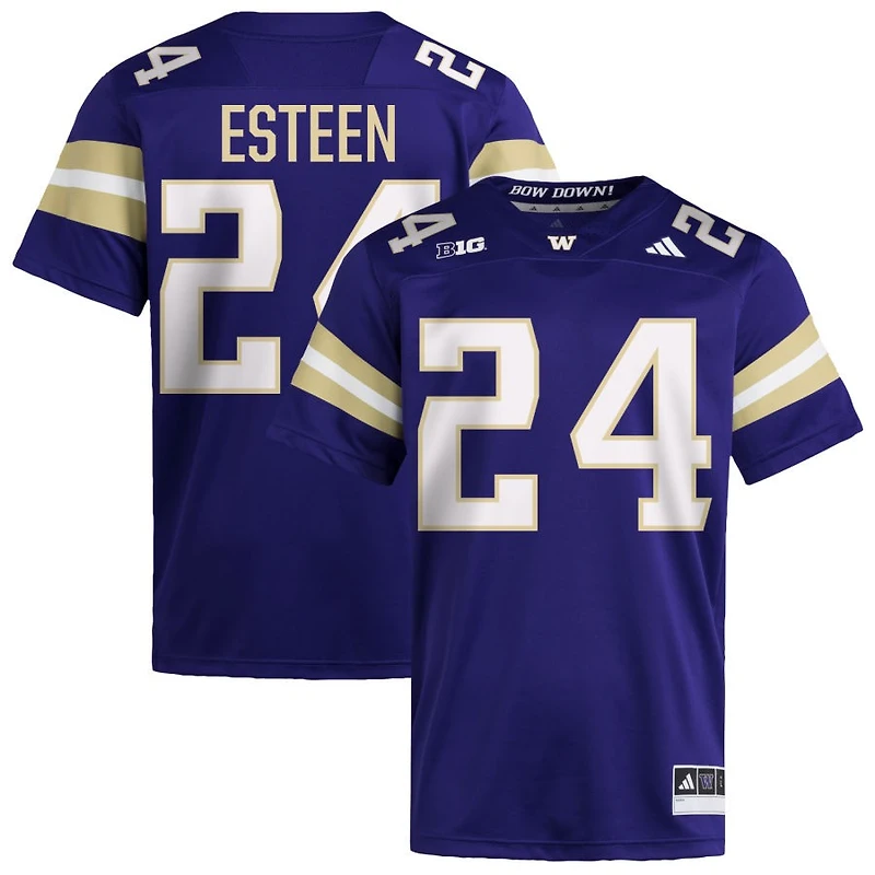 Makell Esteen Men's adidas  Purple Washington Huskies NIL Pick-A-Player Home Premier Football Jersey