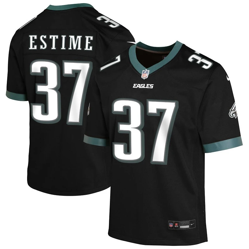 Audric Estime Youth Nike Black Philadelphia Eagles Alternate Custom Game Jersey