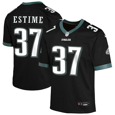 Audric Estime Youth Nike Black Philadelphia Eagles Alternate Custom Game Jersey