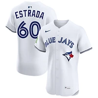 Lazaro Estrada Men's Nike White Toronto Blue Jays Home Elite Sponsor Patch Custom Jersey