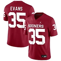 Liam Evans Men's Jordan Brand Crimson Oklahoma Sooners NIL Pick-A-Player Football Replica Jersey