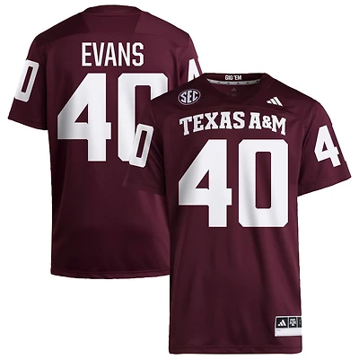 Gray Evans Men's adidas  Maroon Texas A&M Aggies NIL Pick-A-Player Home Premier Football Jersey