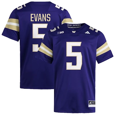 Omari Evans Men's adidas  Purple Washington Huskies NIL Pick-A-Player Home Premier Football Jersey