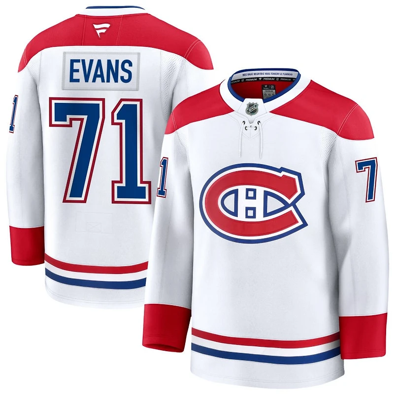 Jake Evans Men's Fanatics White Montreal Canadiens Away Premium Custom Jersey