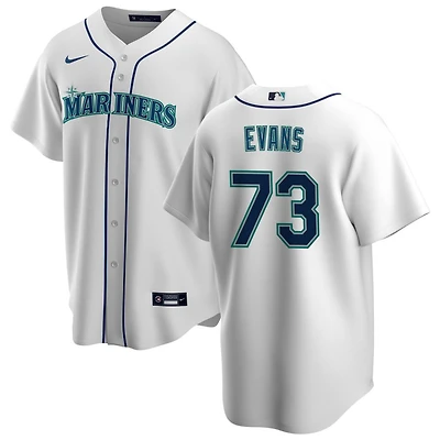 Logan Evans Men's Nike White Seattle Mariners Home Replica Custom Jersey