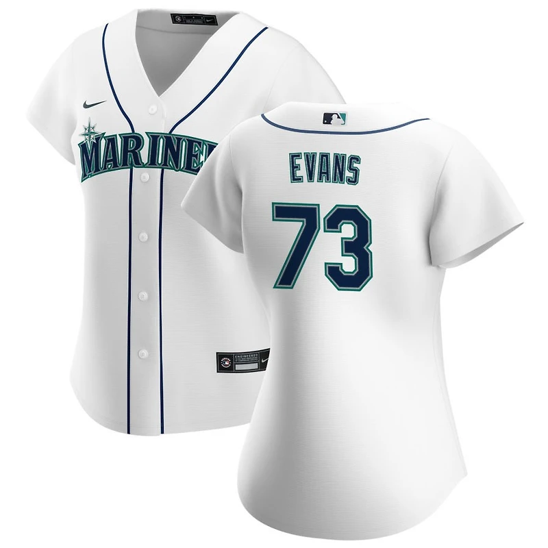 Logan Evans Women's Nike White Seattle Mariners Home Replica Custom Jersey