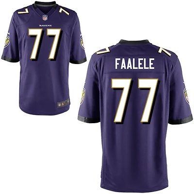 Daniel Faalele Youth Nike Purple Baltimore Ravens Custom Game Jersey