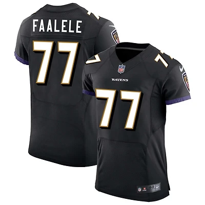 Daniel Faalele Men's Nike Black Baltimore Ravens Speed Machine Elite Custom Jersey