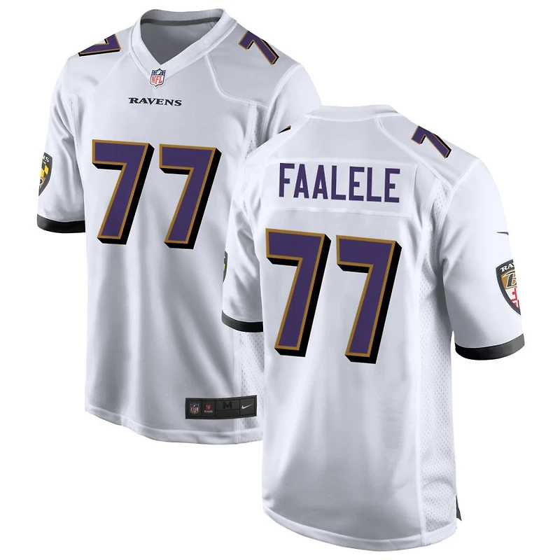 Daniel Faalele Men's Nike White Baltimore Ravens Custom Game Jersey