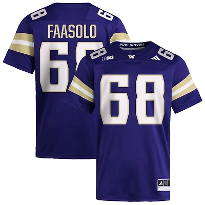 Soane Faasolo Men's adidas  Purple Washington Huskies NIL Pick-A-Player Home Premier Football Jersey