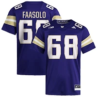 Soane Faasolo Men's adidas  Purple Washington Huskies NIL Pick-A-Player Home Premier Football Jersey