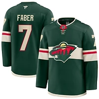 Brock Faber Men's Fanatics Green Minnesota Wild Home Premium Custom Jersey