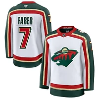 Brock Faber Men's Fanatics  White Minnesota Wild 25th Anniversary Premium Custom Jersey
