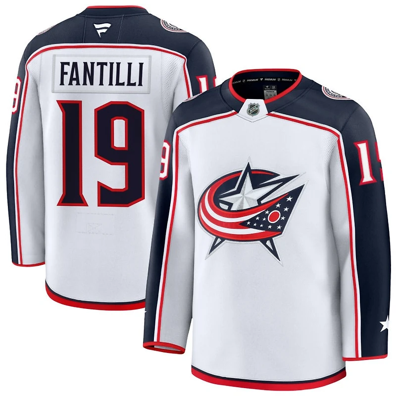 Adam Fantilli Men's Fanatics White Columbus Blue Jackets Away Premium Custom Jersey