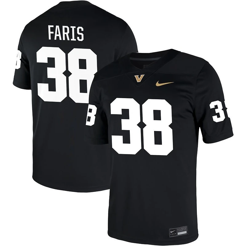 Will Faris Men's Nike Black Vanderbilt Commodores NIL Pick-A-Player Game Jersey