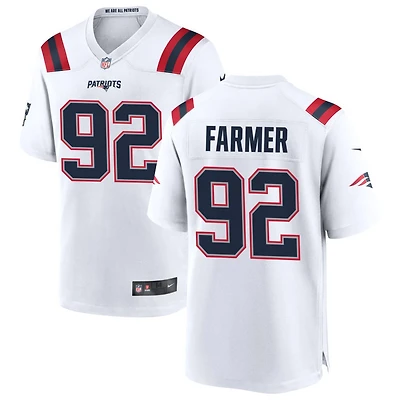 Joshua Farmer Men's Nike White New England Patriots Custom Game Jersey
