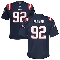 Joshua Farmer Youth Nike Navy New England Patriots Custom Game Jersey