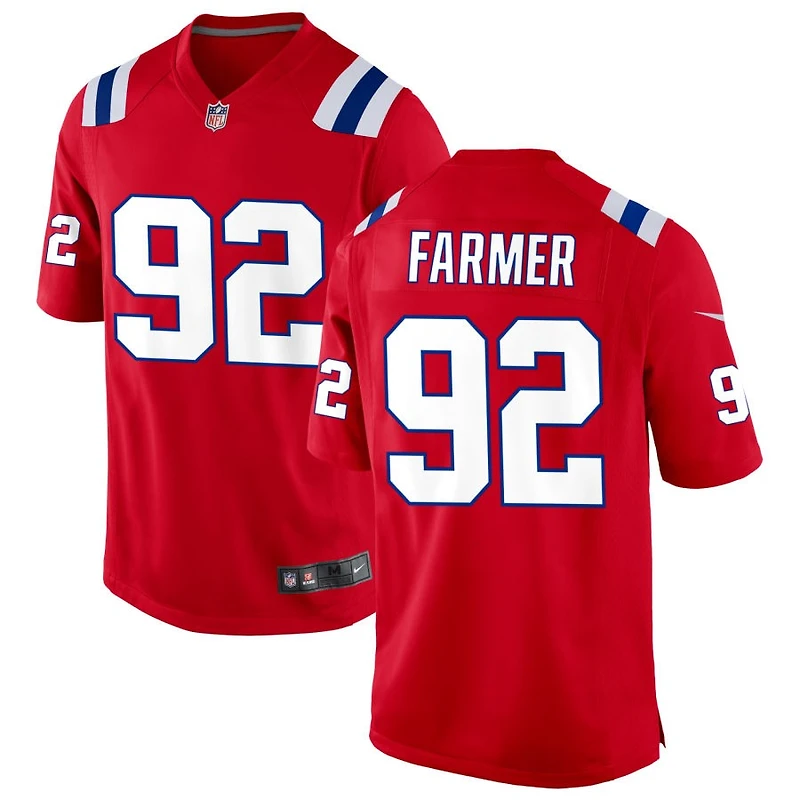 Joshua Farmer Men's Nike Red New England Patriots Alternate Custom Jersey