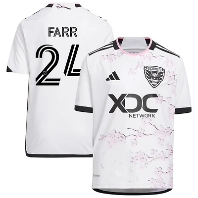 Jordan Farr Youth adidas White D.C. United 2023 The Cherry Blossom Kit Replica Custom Jersey