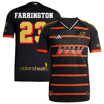 Logan Farrington Men's adidas Black FC Dallas 2025 Third Authentic Custom Jersey