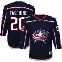 Hudson Fasching Youth Navy Columbus Blue Jackets Home Premier Custom Jersey