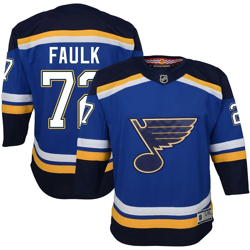 Justin Faulk Youth Blue St. Louis Blues Home Premier Custom Jersey