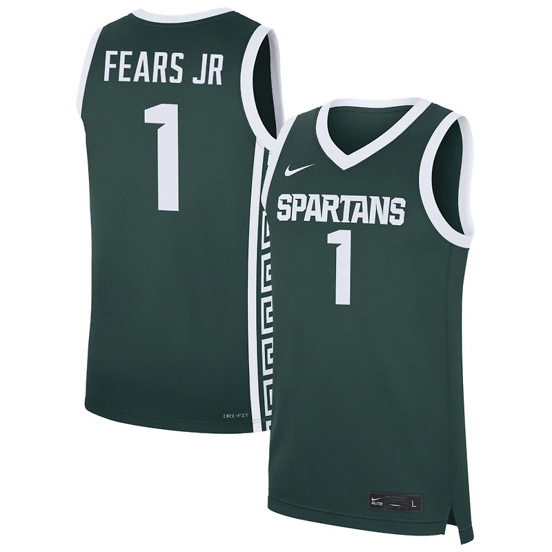 Jeremy Fears Jr Men's Nike Green Michigan State Spartans NIL Pick-A-Player Men's Basketball Jersey