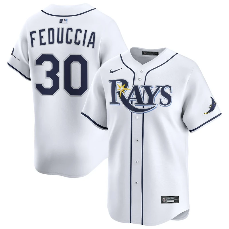 Hunter Feduccia Youth Nike White Tampa Bay Rays Home Limited Custom Jersey
