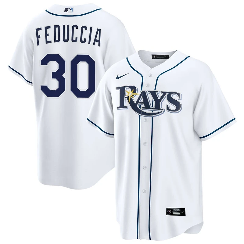 Hunter Feduccia Men's Nike  White Tampa Bay Rays Home Custom Replica Jersey