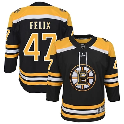 Colin Felix Youth Black Boston Bruins Home Custom Premier Jersey