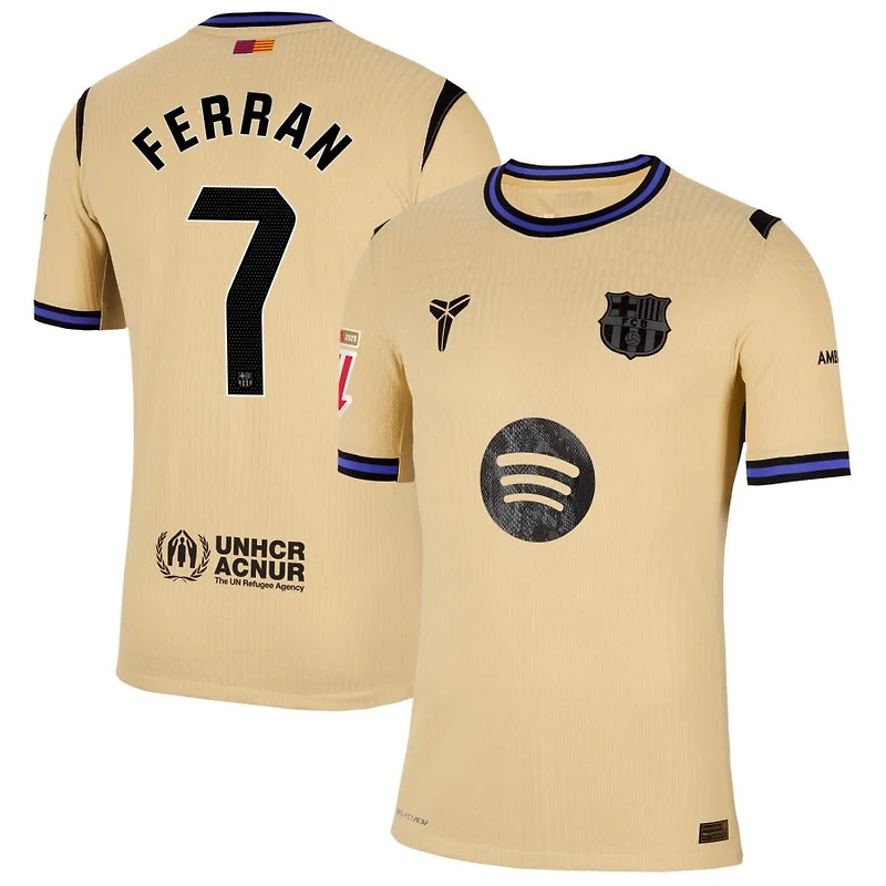 Ferran Torres Ferran Men's Nike Gold Barcelona 2025/26 Away Match Authentic Custom Jersey