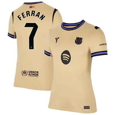 Ferran Torres Ferran Women's Nike  Gold Barcelona 2025/26 Away Stadium Replica Custom Jersey