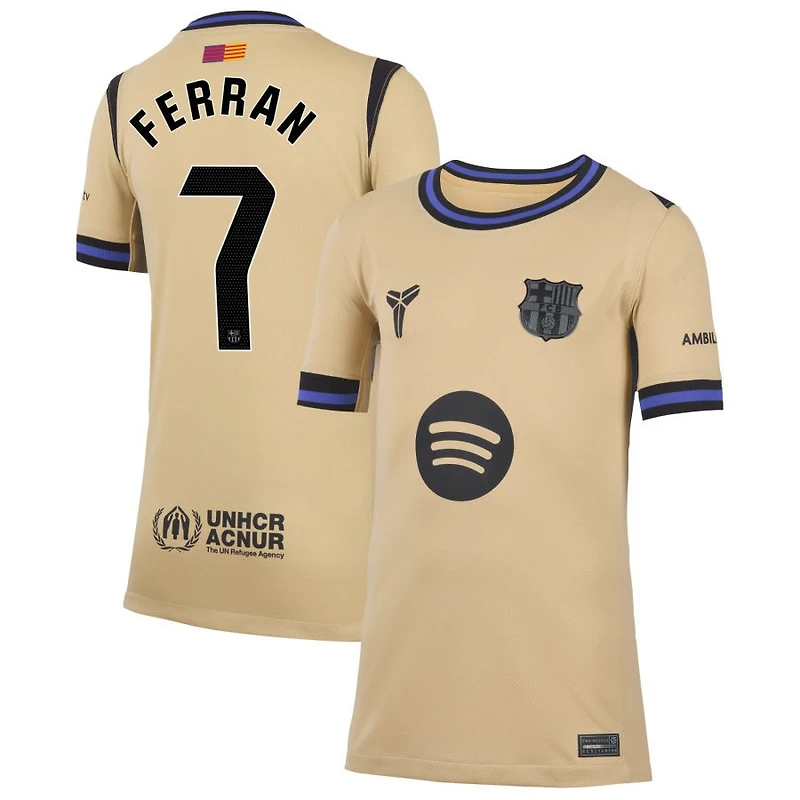 Ferran Torres Ferran Youth Nike  Gold Barcelona 2025/26 Away Stadium Replica Custom Jersey