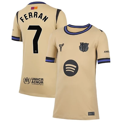 Ferran Torres Ferran Youth Nike Gold Barcelona 2025/26 Away Stadium Replica Custom Jersey