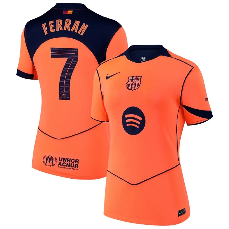 Ferran Torres Ferran Women's Nike  Orange Barcelona 2025/26 Third Replica Custom Jersey