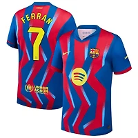 Ferran Torres Ferran Men's Nike Blue Barcelona 2025/26 Fourth Replica Custom Jersey