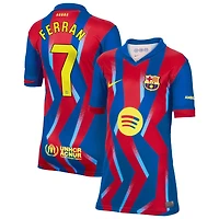 Ferran Torres Ferran Youth Nike Blue Barcelona 2025/26 Fourth Replica Custom Jersey
