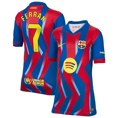 Ferran Torres Ferran Youth Nike Blue Barcelona 2025/26 Fourth Replica Custom Jersey