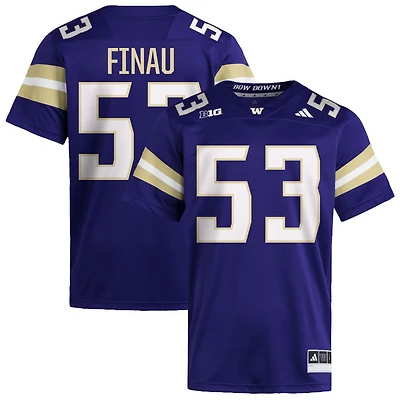 Paki Finau Men's adidas  Purple Washington Huskies NIL Pick-A-Player Home Premier Football Jersey