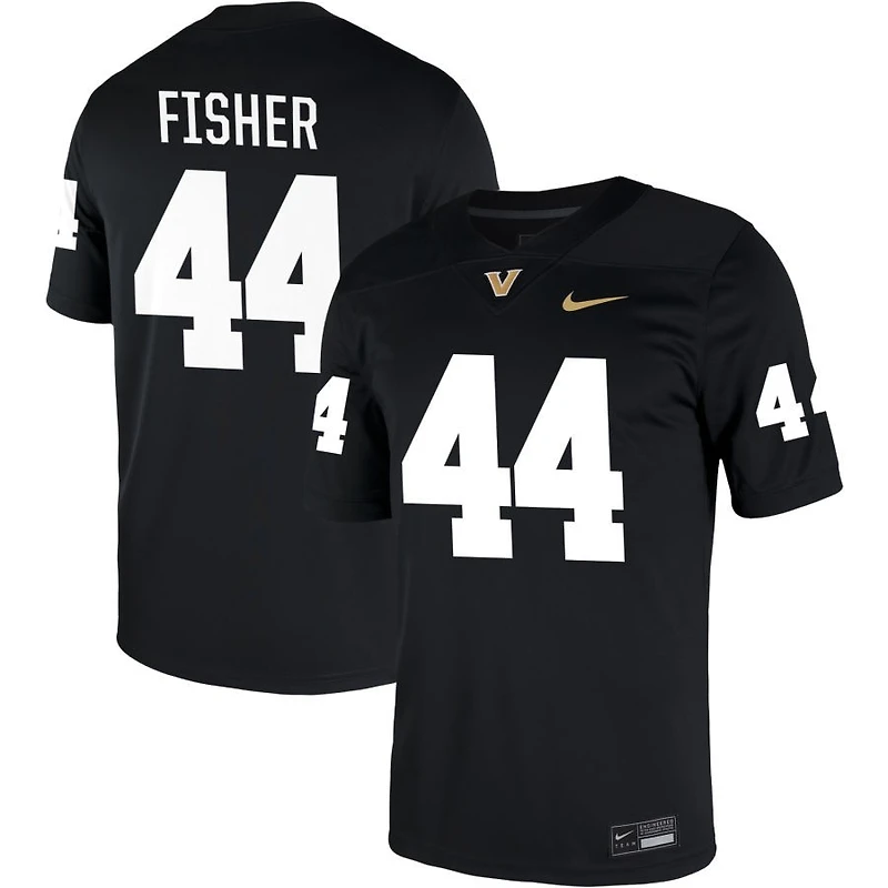 Gabe Fisher Men's Nike Black Vanderbilt Commodores NIL Pick-A-Player Game Jersey