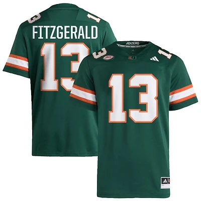 Bryce Fitzgerald Men's adidas Green Miami Hurricanes NIL Pick-A-Player Alternate Premier Football Jersey