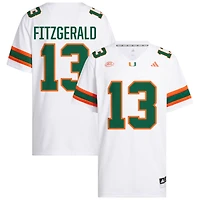Bryce Fitzgerald Men's adidas  White Miami Hurricanes NIL Pick-A-Player White Premier Football Jersey